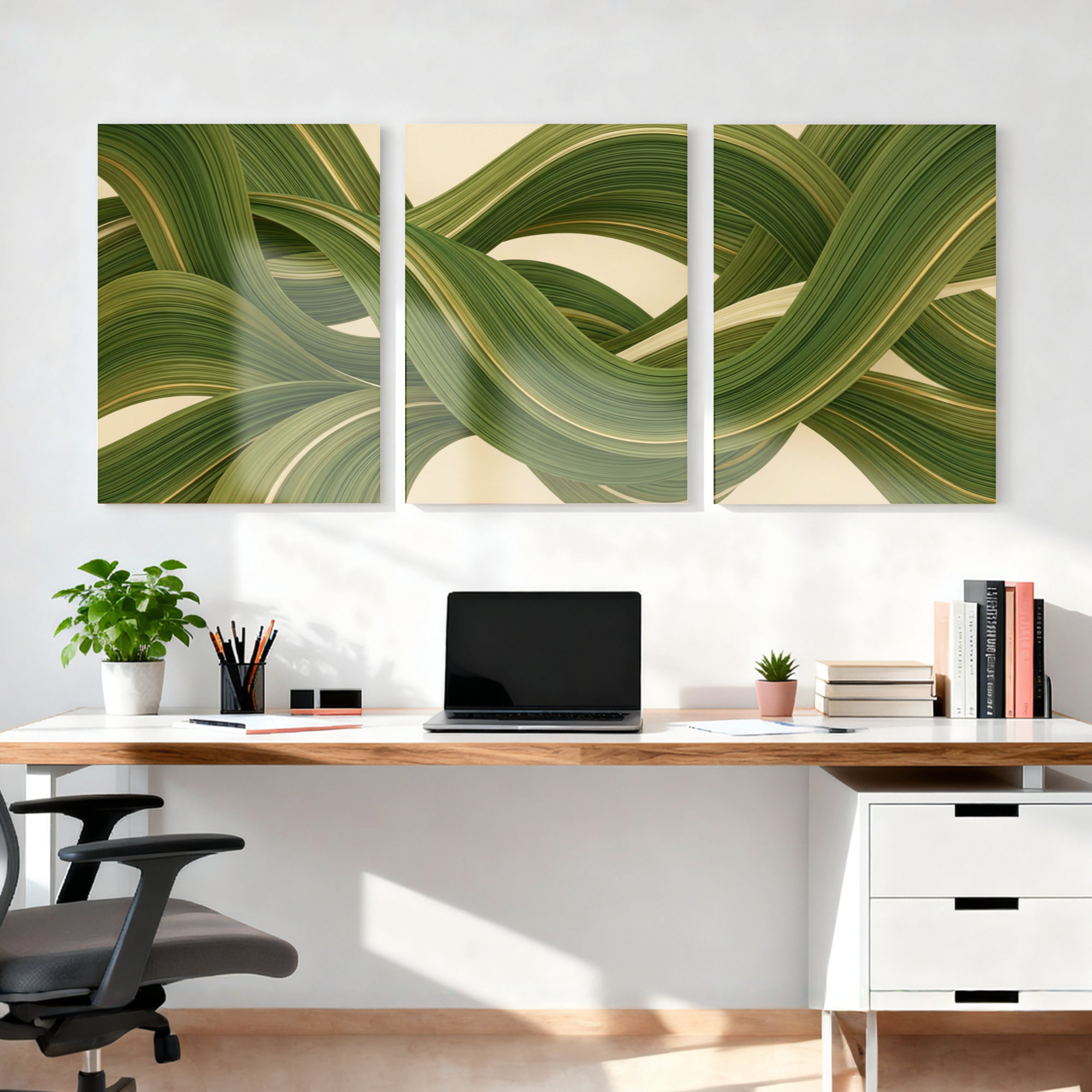 Winston Porter Tropical Leaf Abstract Pattern Canvas Wrapped Wall Art ...
