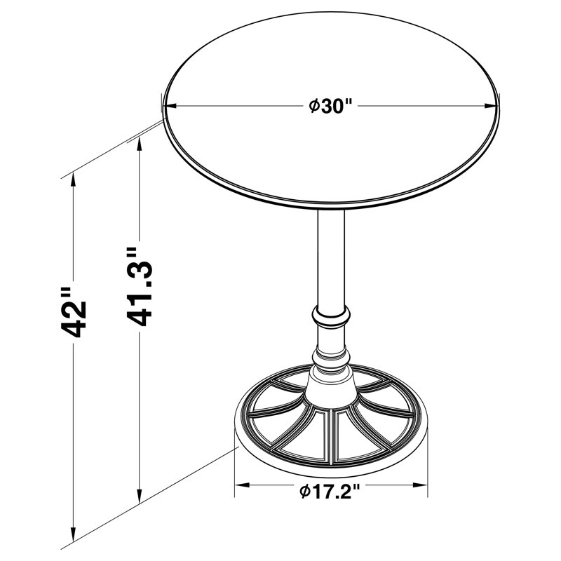 Oswego Round Dark Russet and Bronze Bar Table