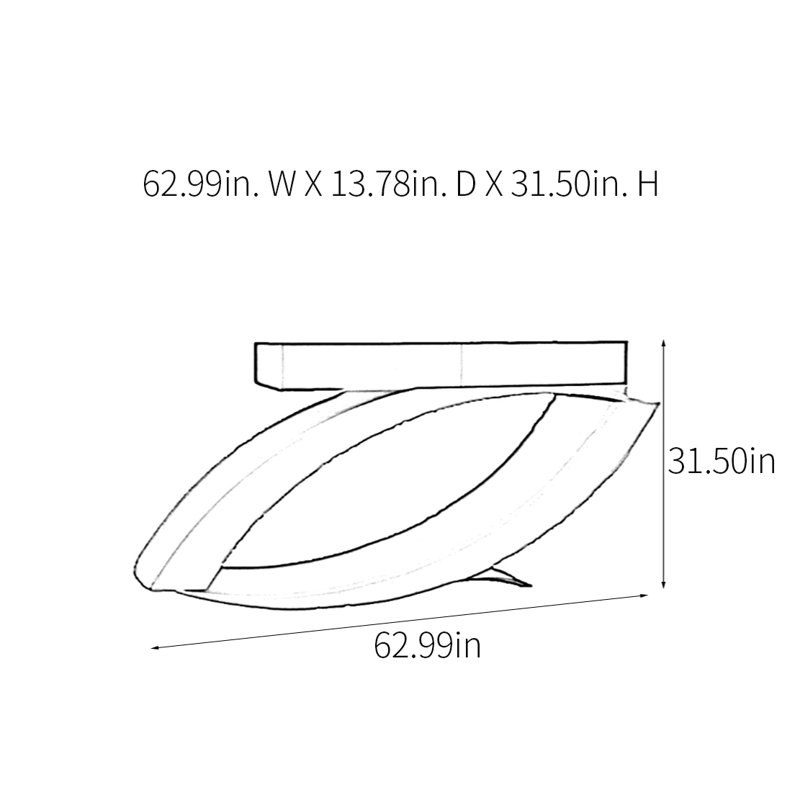 Console Modern Minimalist Art, H 31,5 po x l 62,99 po x P 13,78 po