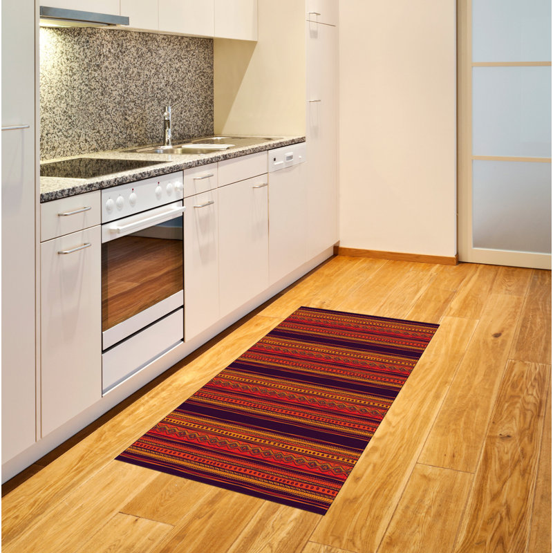 Orange High Density Long Fiber Poly Threads Decorative Area Rug Carpet, Rectangle 4' x 5'8"