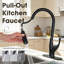Robinet de cuisine 3 fonctions avec douchette extractible, poignée simple, noir mat-129868592