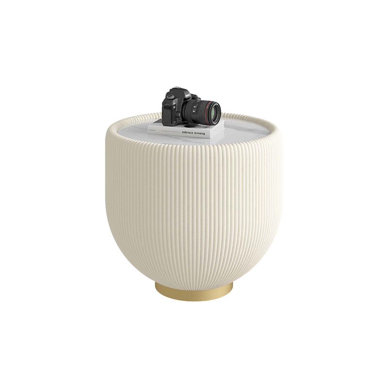 Table basse d'appoint moderne en cuir PU, Beige
