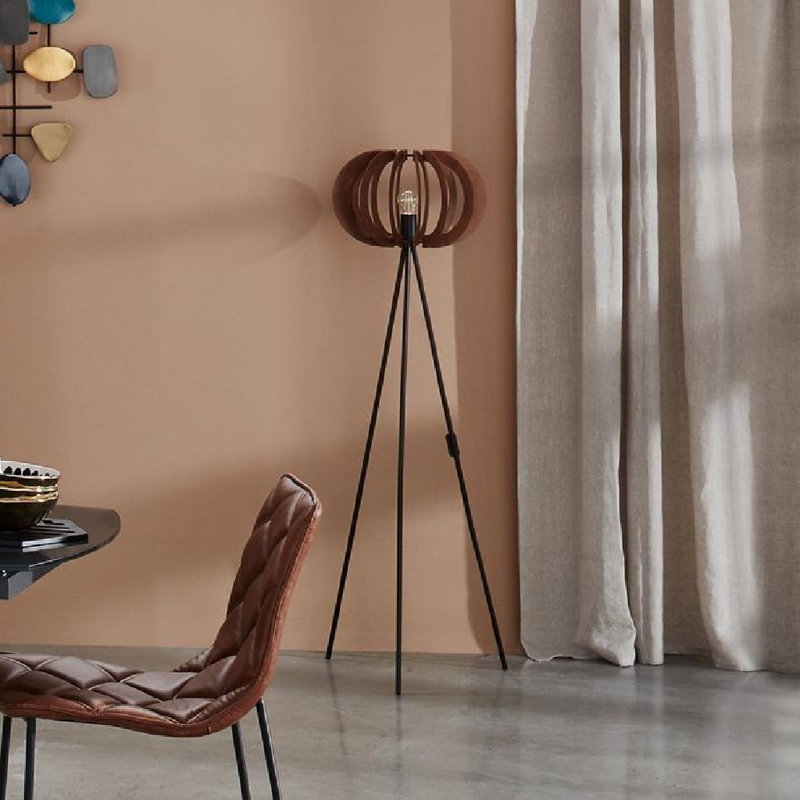 Tidewood 141cm Tripod Floor Lamp, Walnut, Black