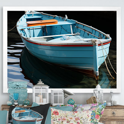 Bateau de pêche bleu et rouge - Bateau de pêche, art mural