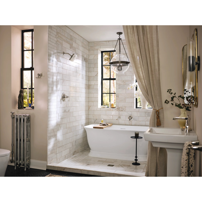 Flara Single Handle Wall Mount Tub Filler High Flow Tub Faucet With 10" Spout Reach, Brushed Gold