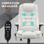 Chaise de bureau de massage à haut dossier avec 6 points de vibration et fauteuil chauffant inclinable en cuir PU avec accoudoirs et télécommande, blanc-344845039