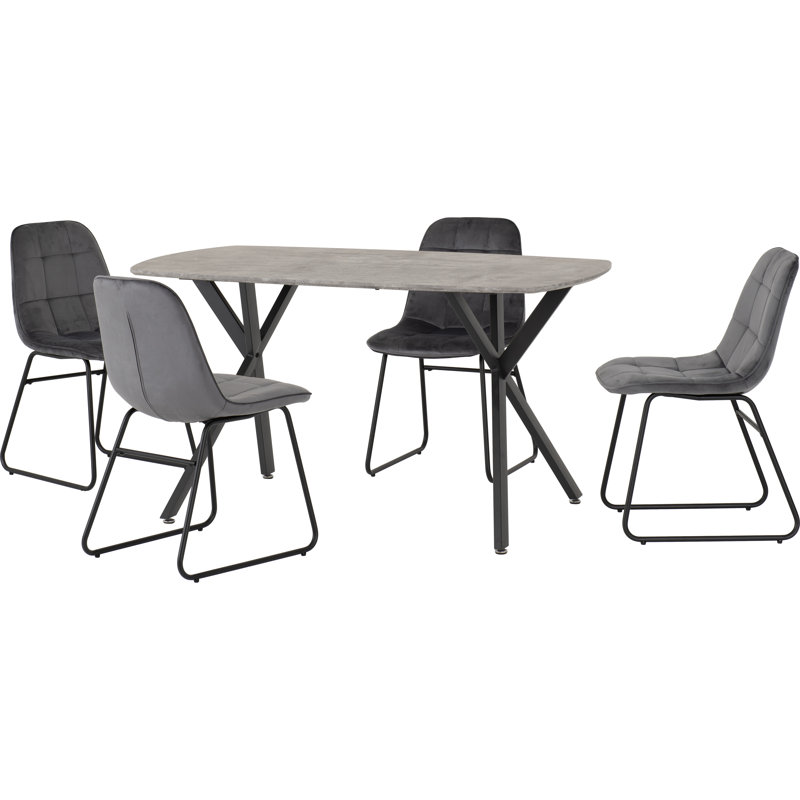 Wyarno 4 - Person Dining Set, Grey