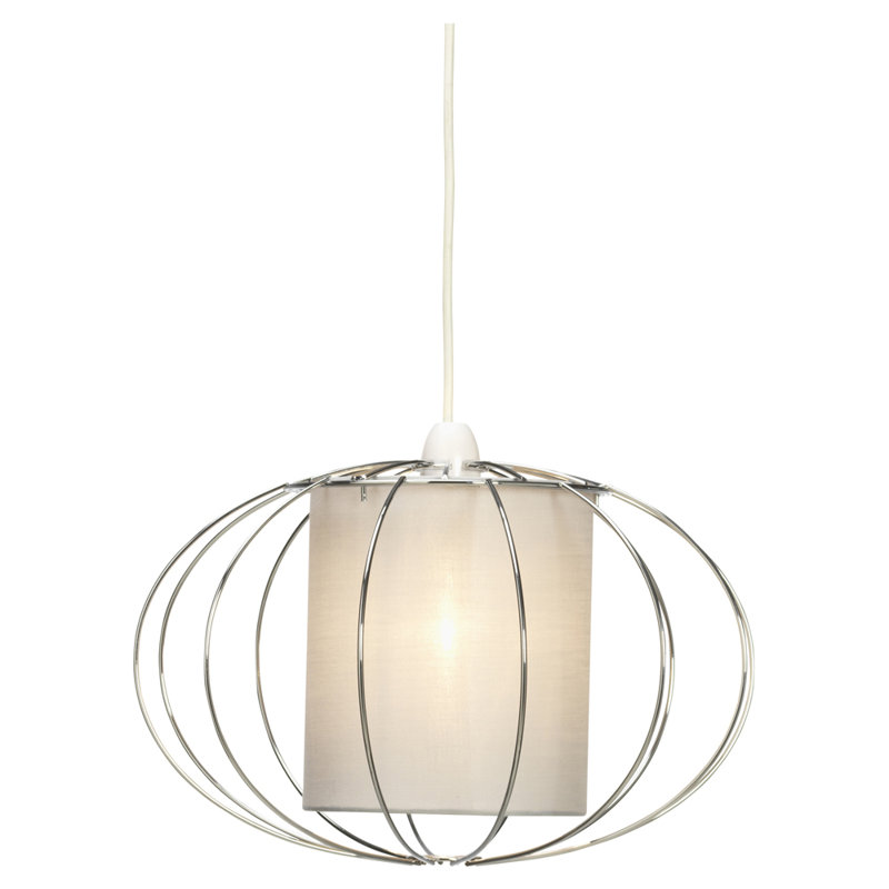 21.5cm H Metal Oval Pendant Shade ( Screw On ), Silver