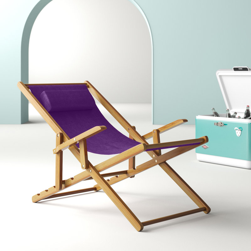 Chaise de plage inclinable Festus, Mauve