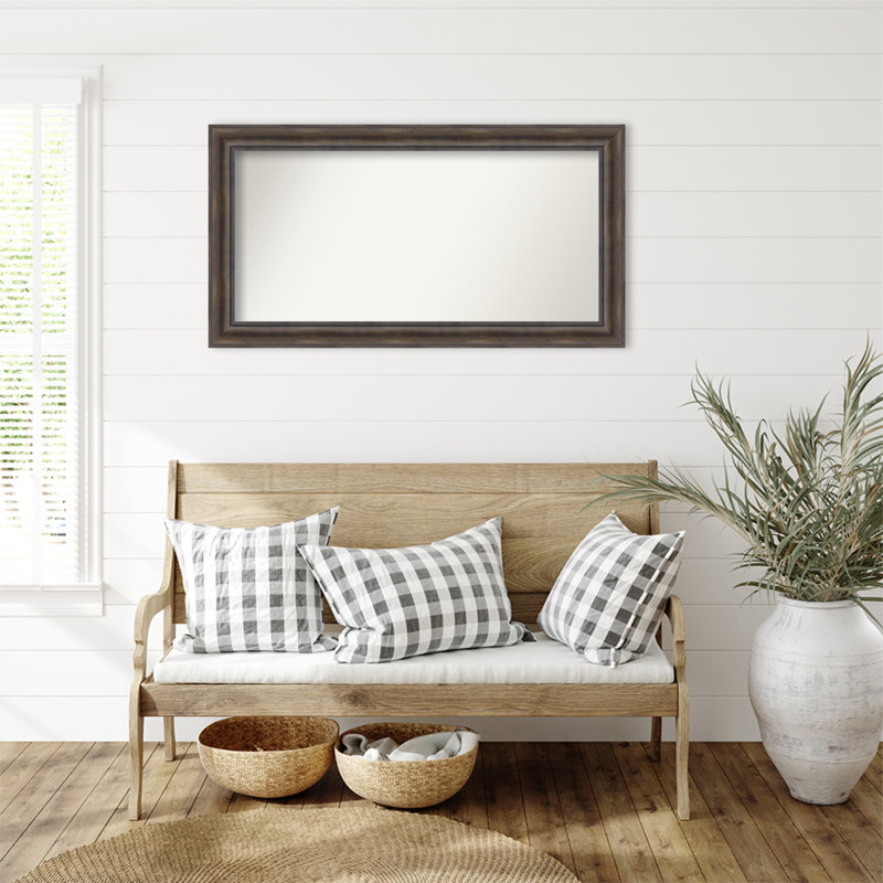 Miroir mural en bois massif Bostynn, Rectangle, H 25,5 po x l 47,5 po