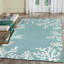 Tapis bleu / blanc en polyester touffeté à la main Alime-1371738041