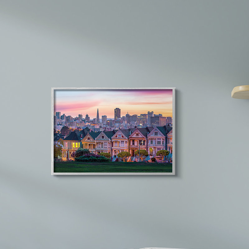 San Francisco, Californie, coucher de soleil, architecture de paysage urbain, Toile tendue, H 16 po x l 20 po