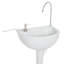 kleankin Portable Camping Sink, Handwashing Station Basin with 4.5 Gallon Tank, 6.3 Gallon Recovery Tank, Rolling Wheels & Soap Dispenser for RV, Outdoor Events, Gatherings, HDPE, White