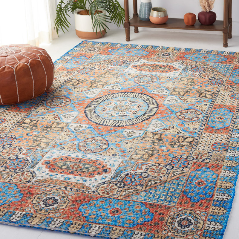 Tapis géométrique tissé à la main Joppatowne, Rectangle de 5 pi x 8 pi