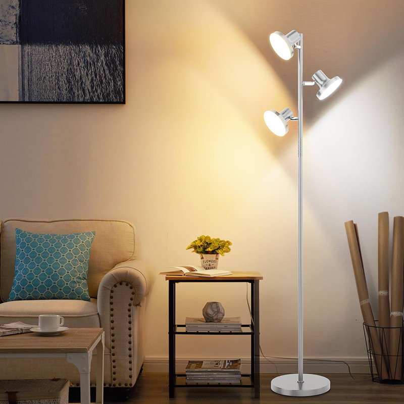 Lampe sur pied à DEL 36W, Argent argent