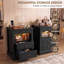 Commode 3 tiroirs, 2 pièces, blanc et noir-72447535-72447533