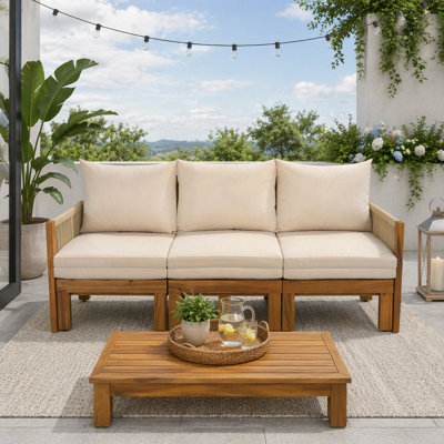 Outdoor Daybed Patio Sofa Bed 3 Seat Patio Sunbed Outdoor Sleeper Sofa Outdoor Couch