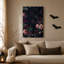 Art sur toile rose et mauve entouré de perles-137123065