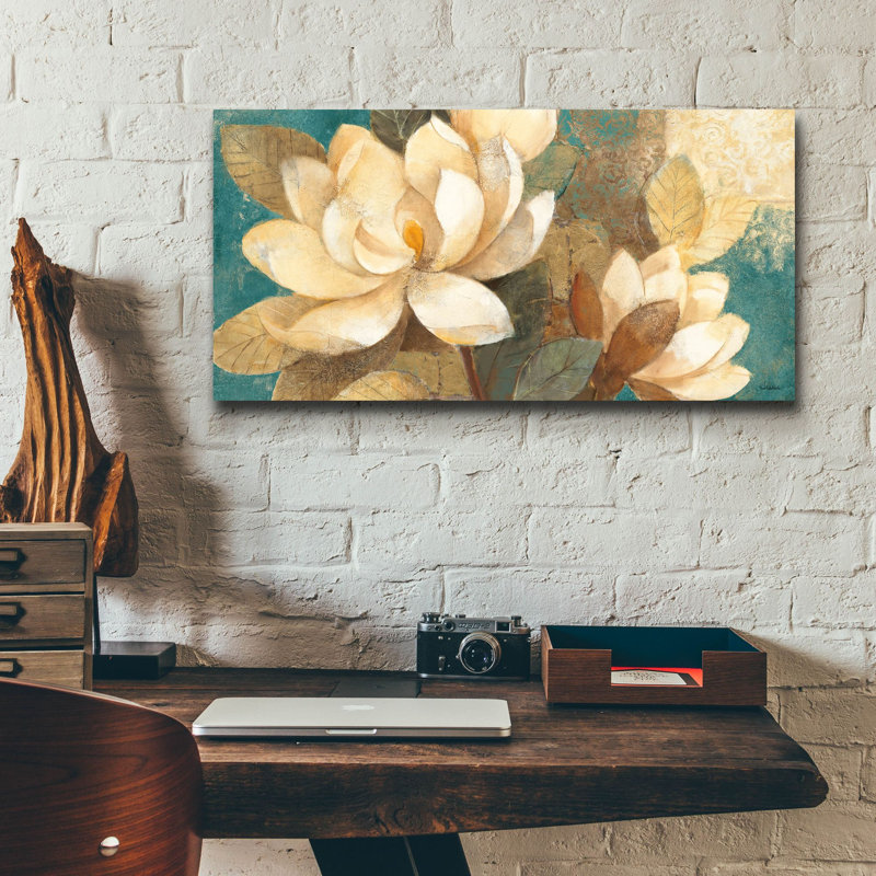 Art mural en verre «Magnolias» par Albena Hristova, H 12 po x l 24 po x P 0,2 po