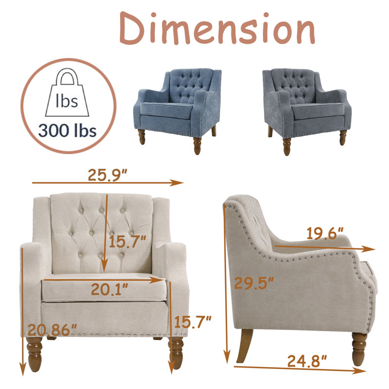 Fauteuil Brodan, Mélange de polyester gris / lin