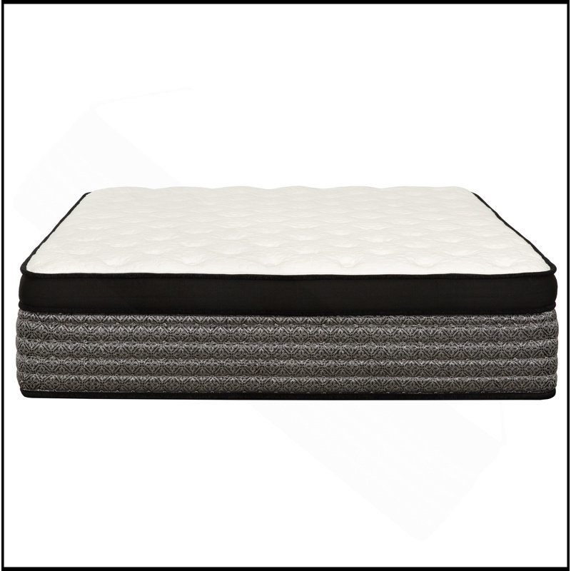Matelas hybride moelleux, mousse à mémoire de forme gélifiée Euro et matelas à ressorts ensachés, technologie de refroidissement, transfert à faible mouvement