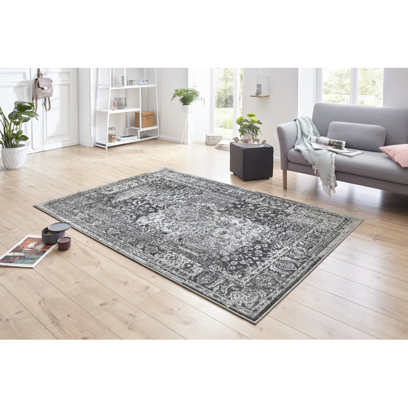 Celebration Plume Flatweave Dark Grey Rug, Rectangle 200 x 290cm