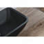Lavabo de salle de bain vasque rectangulaire en verre à coquille rectangulaire de 13 po L -18,13 po H à 4 po noir avec robinet noir mat et drain escamotable noir mat
