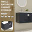 Meuble-lavabo de salle de bain avec lavabo en céramique - Porte murale à fermeture douce de 28 pouces et poignées en métal de style moderne pour petites salles de bain-893005581-893005582