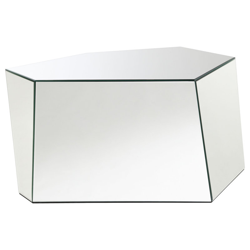 Mirrored Abstract Geometric Coffee Table Silver