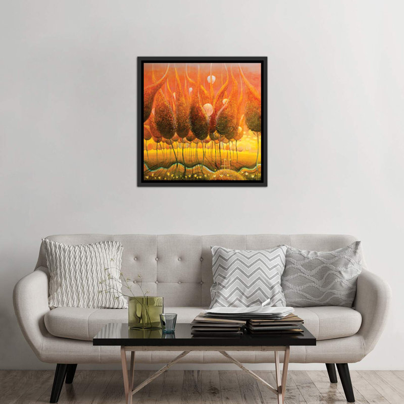 «Lost Evening», reproduction sur toile flottante, H 37 po x l 37 po x P 1,5 po, Toile avec cadre noir patiné
