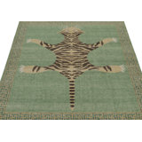 Distressed Homage Hand Knotted Wool Animal Print Area Rug