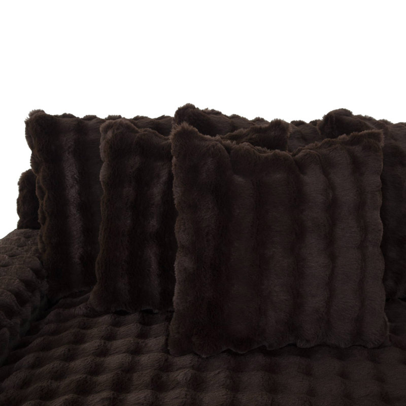 Canapé modulaire 3 pièces Everette, Polyester brun