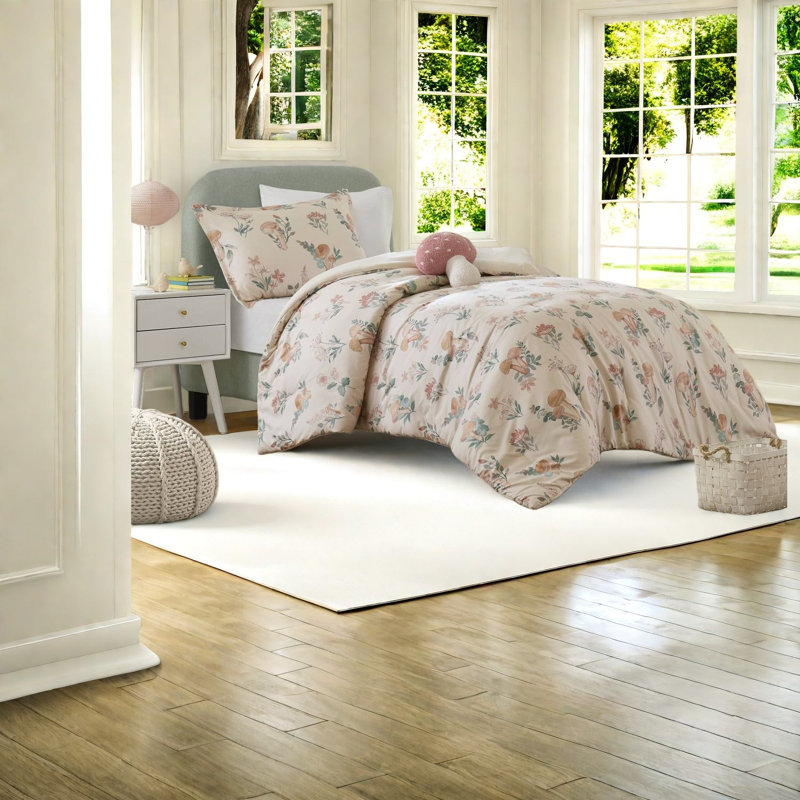 Hypoallergenic Mushroom Bedding Set, Microfiber Comforter For Home