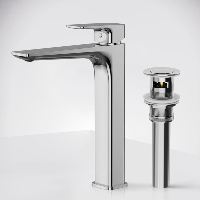 Robinet de lavabo de salle de bain à un trou, robinet de lavabo de salle de bain à poignée simple avec ensemble de drain