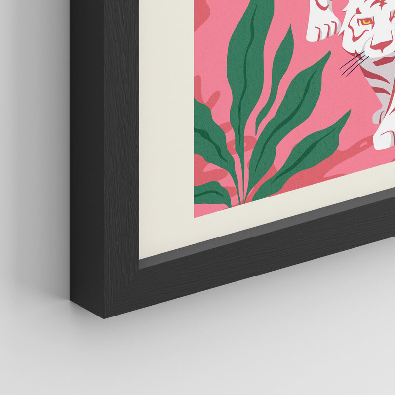 «Stalking Tiger In The Jungle» sur papier, H 10 po x l 8 po, Noir