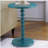 Teal Round Wooden Side Table-1544869503