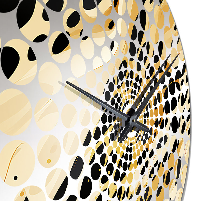 Horloge murale abstraite orange et noire - Élégance classique, Petit