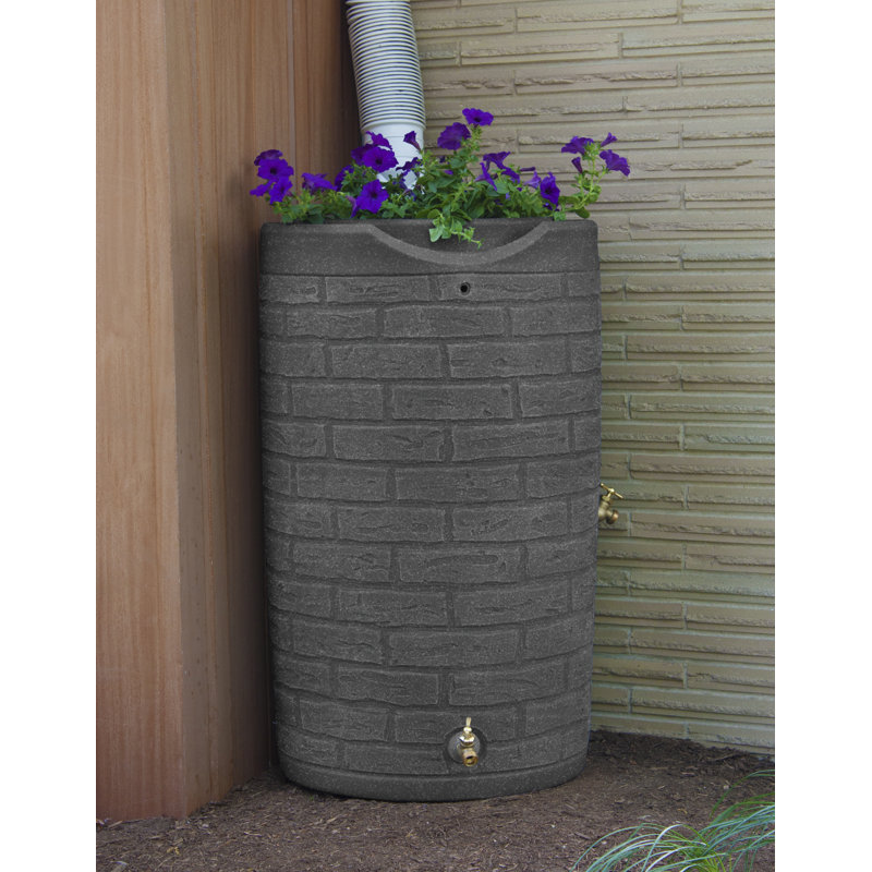 Baril d'eau de pluie 50 gallons Impressions, Granite noir