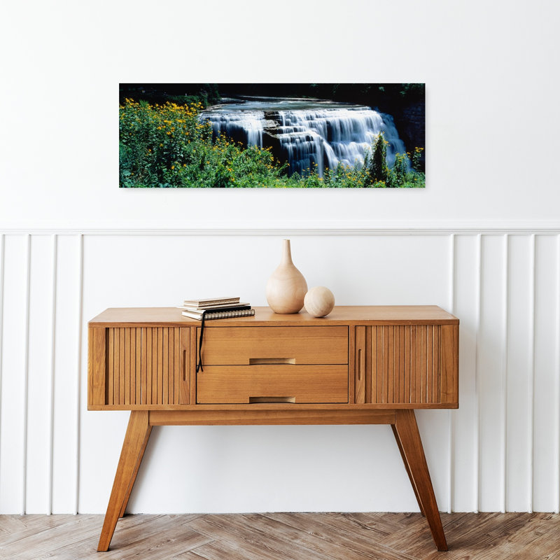 Chute d'eau dans un parc, chutes Middle, Genesee, Letchworth State Park, État de New York, États-Unis, art contemporain abstrait, fleur, art mural