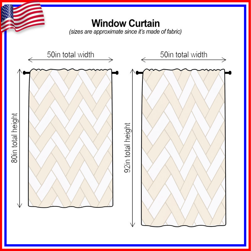 Rideaux à motif de tuiles à chevrons, voilages et voilages à motif de chevrons - 1 panneau, 50" x 80" - 1 Panel, Blockout