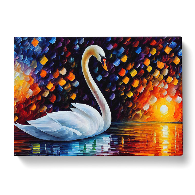 Swan Painting Vol.2 Abstract - Wrapped Canvas, 50cm H x 76cm W x 3cm D