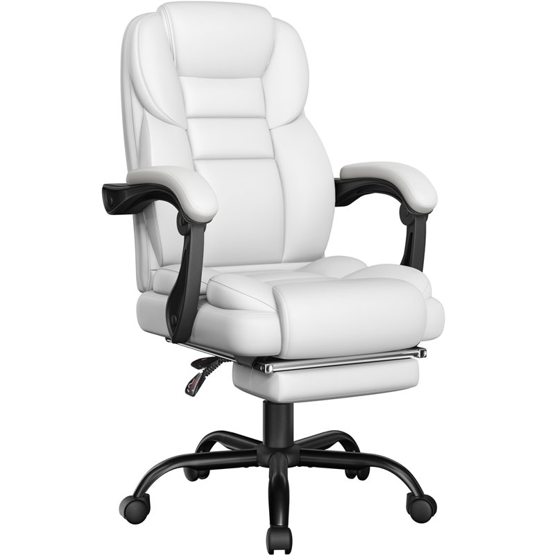 Merito Faux Leather Adjustable Office Chair, White