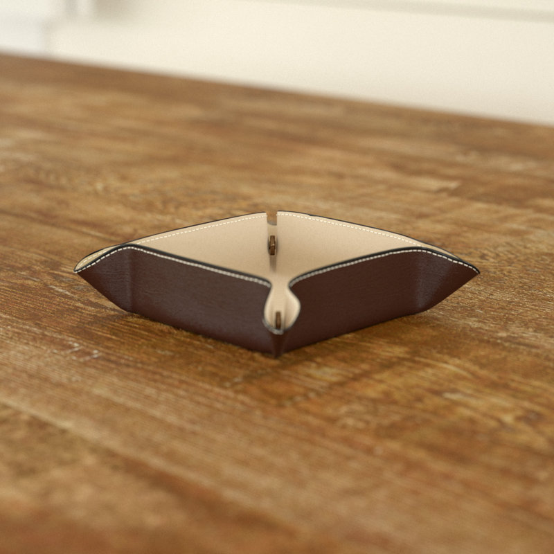 Almarine Leather / Faux Leather Tray, Chocolate