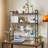Computer Desktop Bookcase 2 Layers 37.5 Inch With Adjustable Shelf Display Rack Black