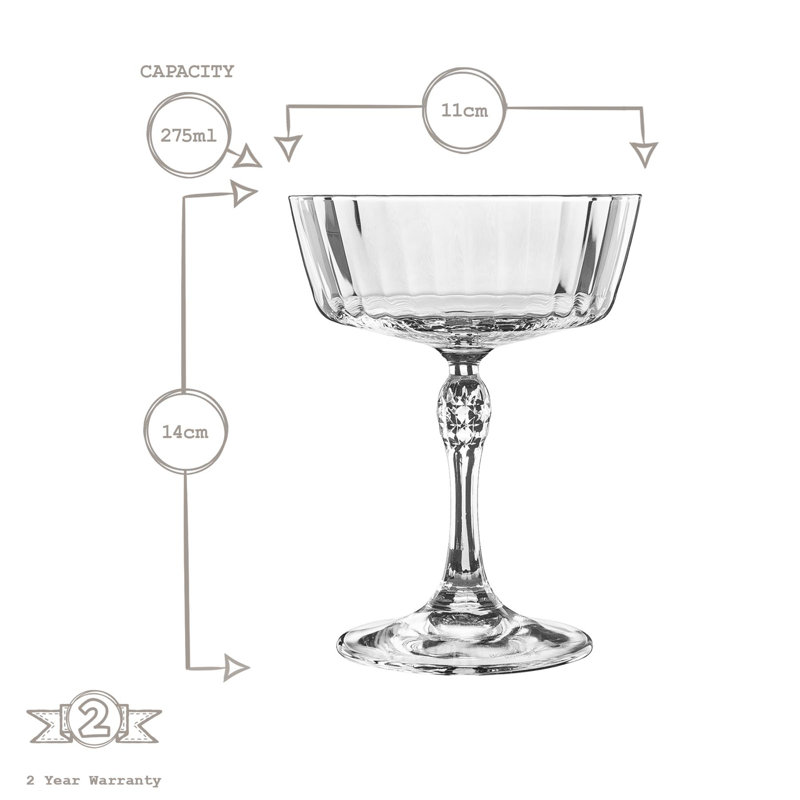 America '20s Champagne Cocktail Saucers - 275ml, 6
