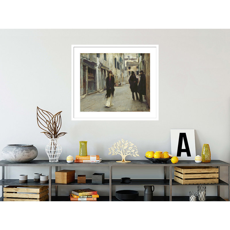 «Street in Venice» par John Singer Sargent, impression giclée encadrée, H 33,5 po x l 38,63 po