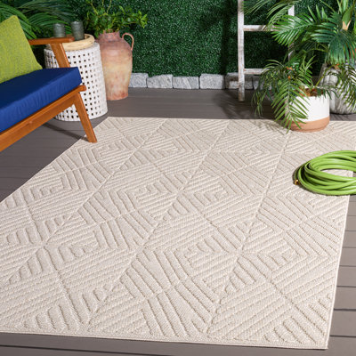 Tapis d'intérieur / extérieur à motif géométrique Joyner Performance