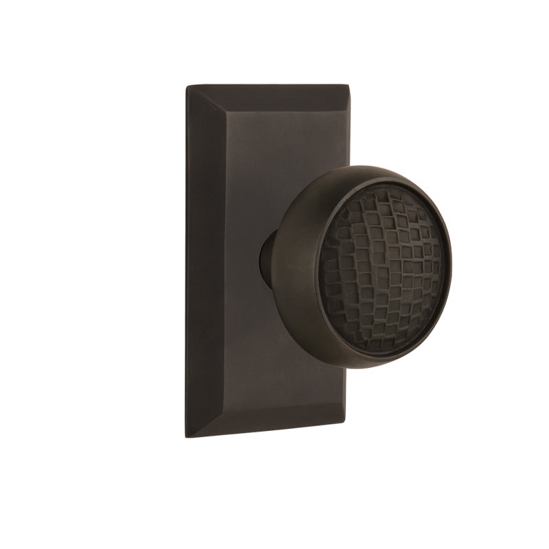Studio Plate with Craftsman Door Knob, Oil-Rubbed Bronze, 2-3/4”
