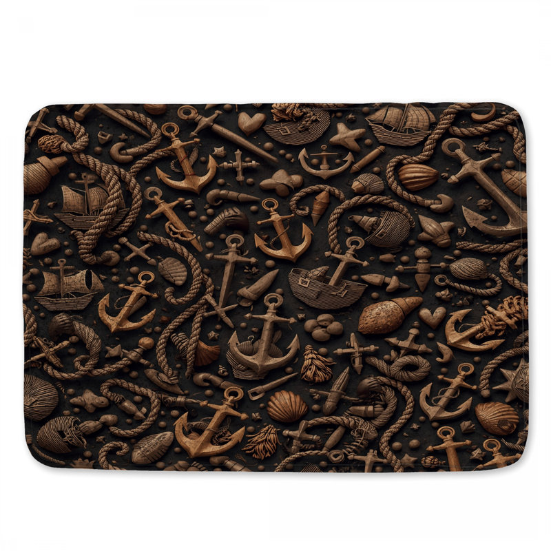 Tapis de bain Nautical Anchors Ropes, L 24 po x L 17 po