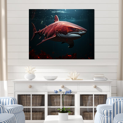 Océan, requin fantôme rouge, reproduction d'art sur toile